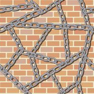 chain on brick wall seamless background