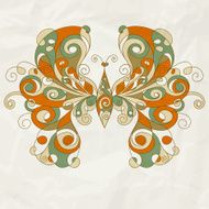 vector stylized butterfly with detailed wings