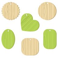 Tag with a wooden texture Vector illustration