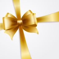Invitation card with Gold holiday ribbon and bow N2