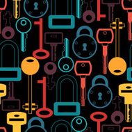 Seamless pattern with locks and keys icons N5