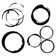 Set of round grunge vector frames Watercolor retro N3