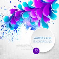 Curls watercolor background Vector illustration