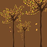Autumn background with trees and falling leaves N2