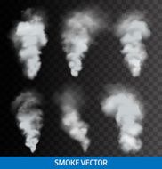 Realistic transparent smoke steam Vector
