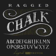 Alphabet hand drawn on chalkboard N4
