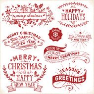 Christmas Holiday Labels and Banners