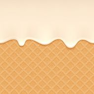 Wafer and flowing cream - vector background