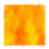 Watercolor square yellow orange paint stain