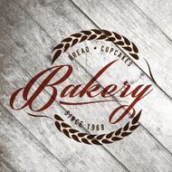 Vector Bakery Retro Label on the old wood texture N9