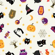 Happy halloween seamless pattern with flat icons N4