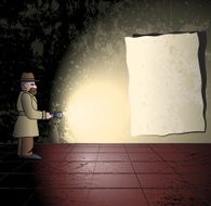Detective in the grungy room