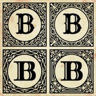 Old Paper with Decorative Letter B N2