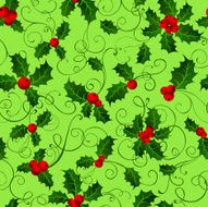 Seamless wallpaper with holly berries