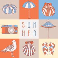 Seamless vintage pattern summer Pastel color N2