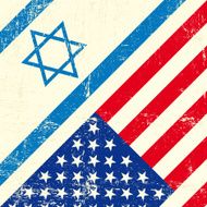Israel and american grunge flag