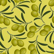 Seamless vector pattern with fresh ripe olive branches