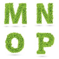 Letters of green leaves collection N4