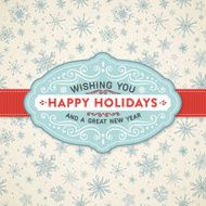 Holiday Frame Over Seamless Pattern