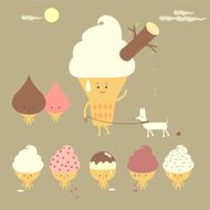 Frozen friends ice cream dream character set