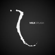 Milk splash isolated on black background N8