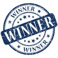 winner blue stamp