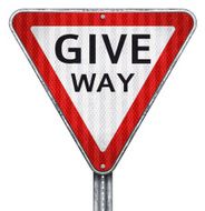 give way warning sign