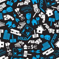 real estate blue white and black pattern eps10