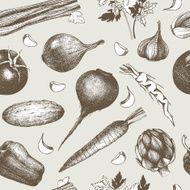 Vintage vegetables background