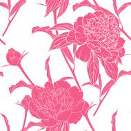 Vintage floral seamless pattern with peonies N5