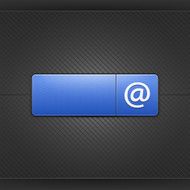 Blue icon white at sign web internet button metal texture