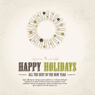 Retro Happy Holidays greeting design template