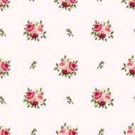 Seamless pattern with red and pink roses Vector illustration N2