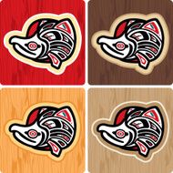 Inuit style Salmon Icon
