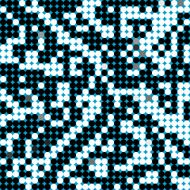 abstract black and white polka dot pattern with blue background