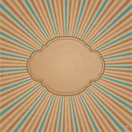 Leather label on a sunburst background