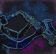 Girl playing a saxophone