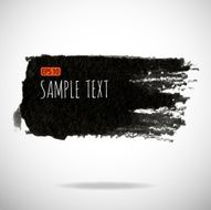 Black watercolor blob isolated on white N55
