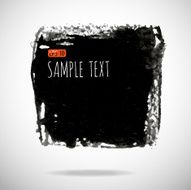 Black watercolor blob isolated on white N56