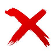 X Red cross handwritten