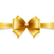 Golden bow Vector illustration