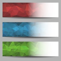 Set of banners with abstract triangles N39