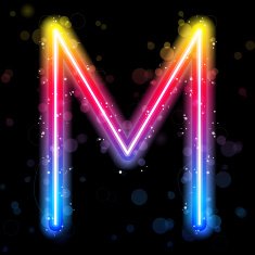Alphabet Rainbow Lights Glitter with Sparkles N7