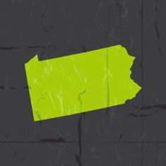 Detailed map of Pennsylvania state grunge style N2