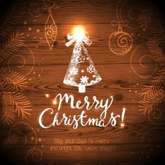 Christmas card with hand drawn sketch illustration N2