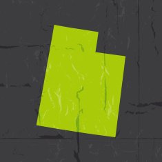 Detailed map of Utah state grunge style N2