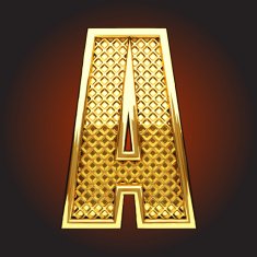 vector golden letter a N8