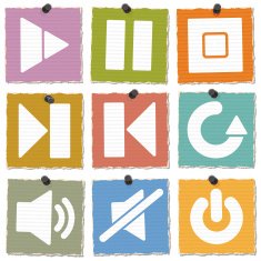 Torn Paper Multimedia Icons