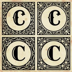 Old Paper with Decorative Letter C N2