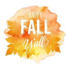 Vector autumn label on colorful watercolor background N4